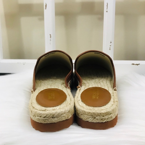 MK Emilia Leather Slide Slip On Espadrilles - Picture 6 of 9